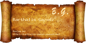 Barthalis Gazsó névjegykártya